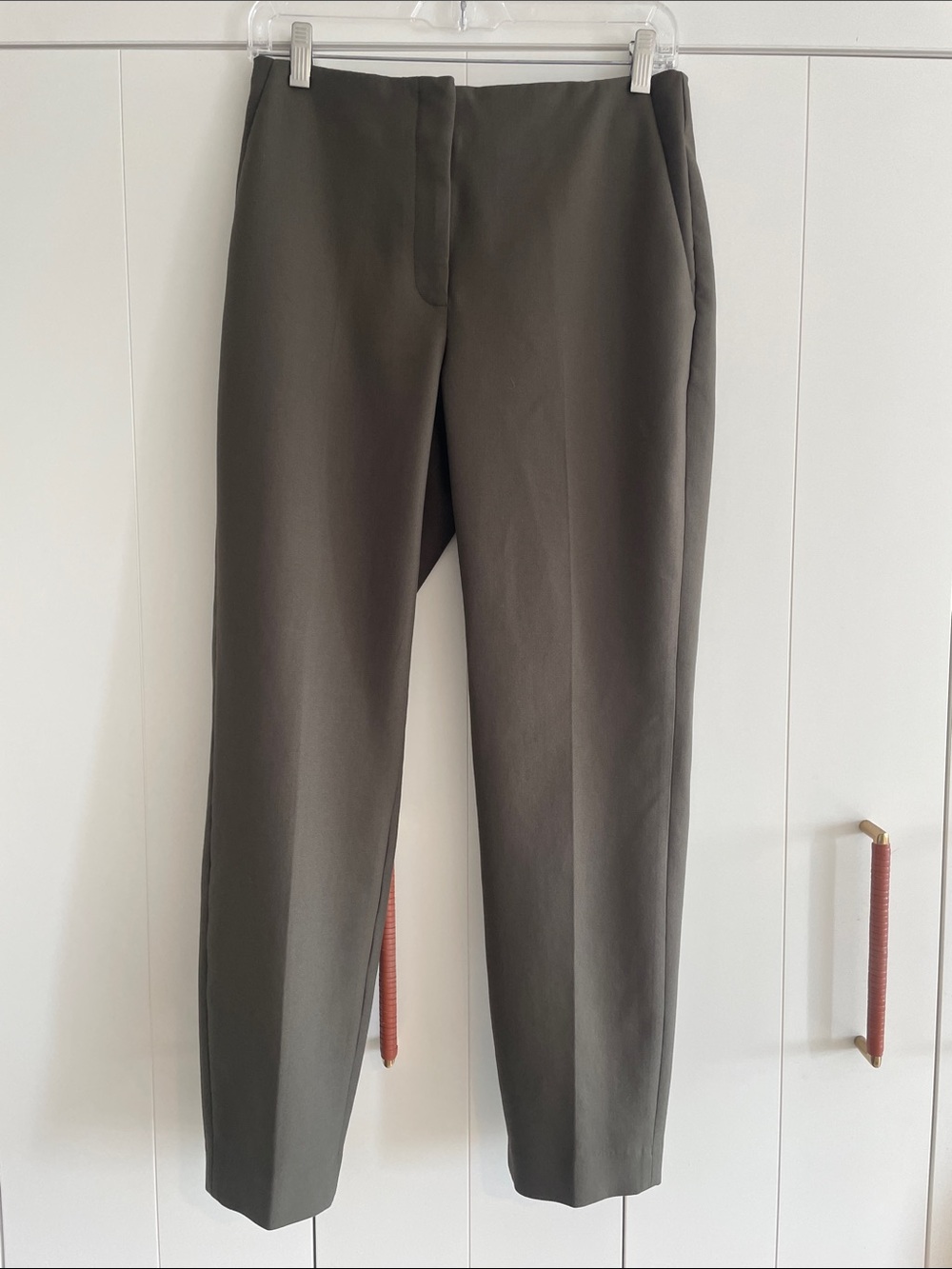 Aritzia Women's Olive Straight-Leg Dress Pants